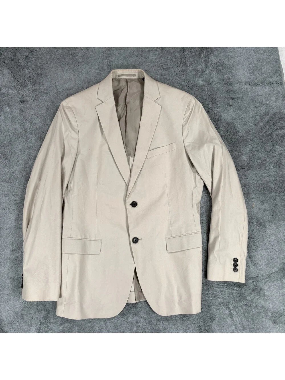 Theory Mens Blazer Jacket Beige Made In Turkey Sport Coat Two Button